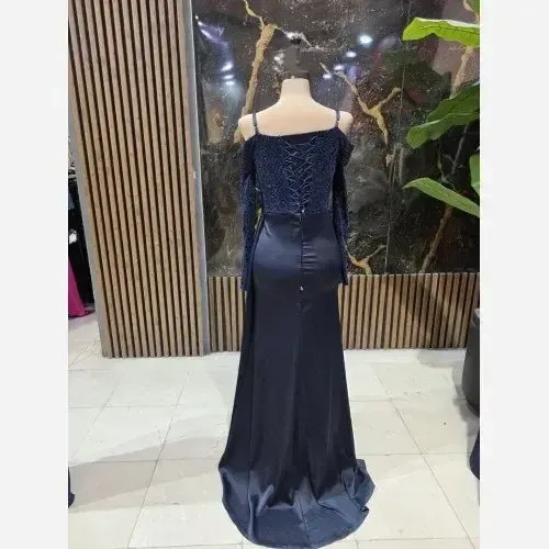 لباس مجلسی زنانه بالاتنه دانتل و دامن دراپه سایز 36 تا 46