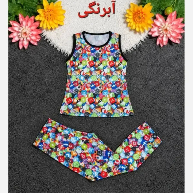ست ورزشی و خانگی زنانه جنس فلامنت کشی سایز بزرگ رنگی