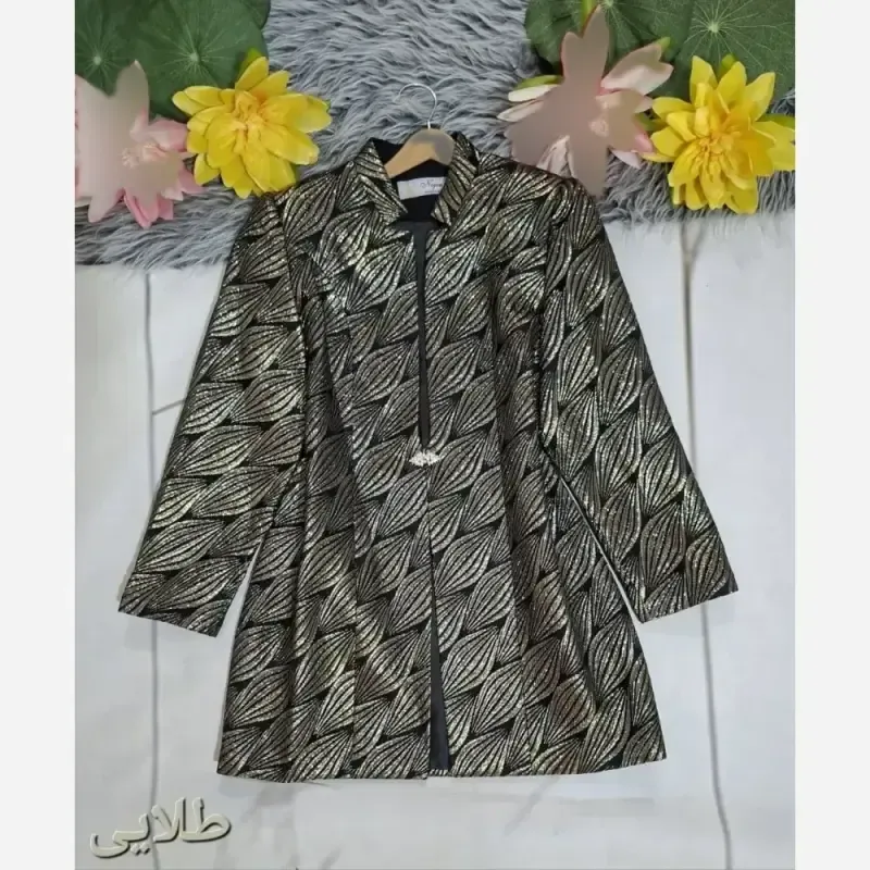 کت تک زنانه کرپ مازراتی آستین سه ربع پاکتی سایزبندی