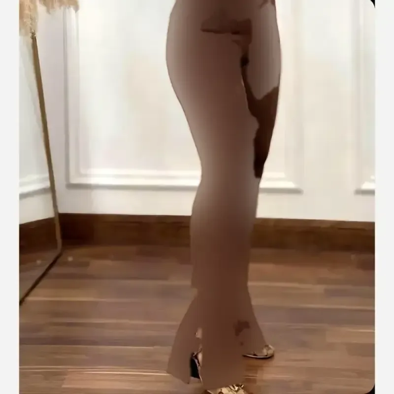 لگ کمر گنی دمپا گشاد چاک دار بافت کبریتی زنانه