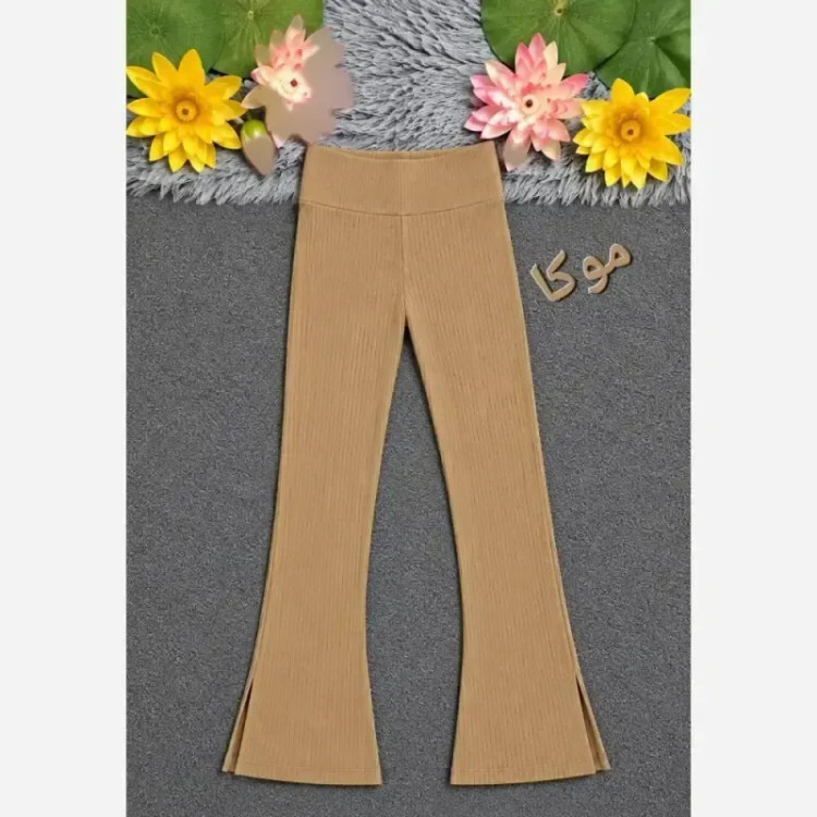 لگ کمر گنی دمپا گشاد چاک دار بافت کبریتی اعلا