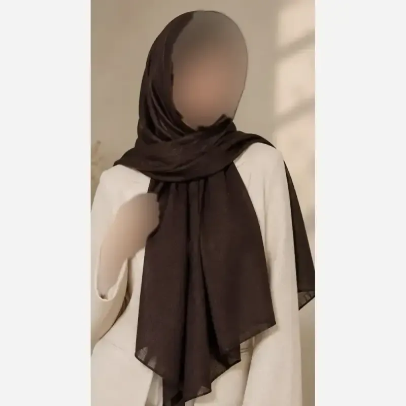 شال ساناز جنس کجراه اعلا رنگ قهوه ای ابعاد 200 در 60 سانتیمتر