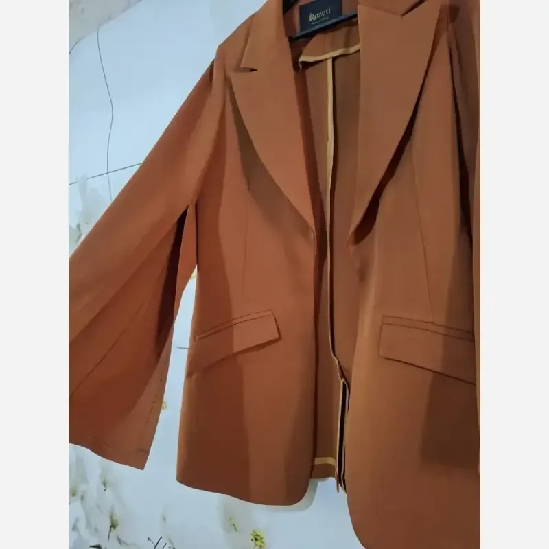 کت مجلسی جلو باز آستین چاک کرپ مازراتی