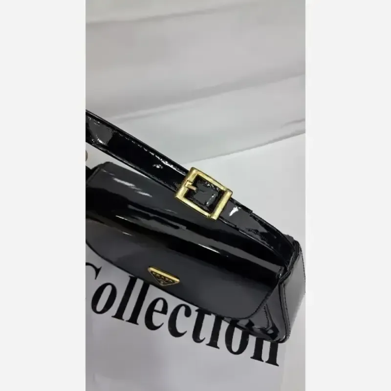 کیف مدل تیلا چرم ورنی مشکی سایز 15 در 22