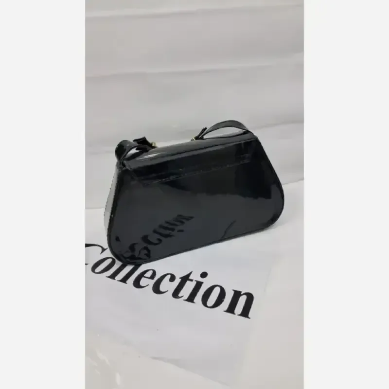 کیف مدل تیلا چرم ورنی مشکی سایز 15 در 22