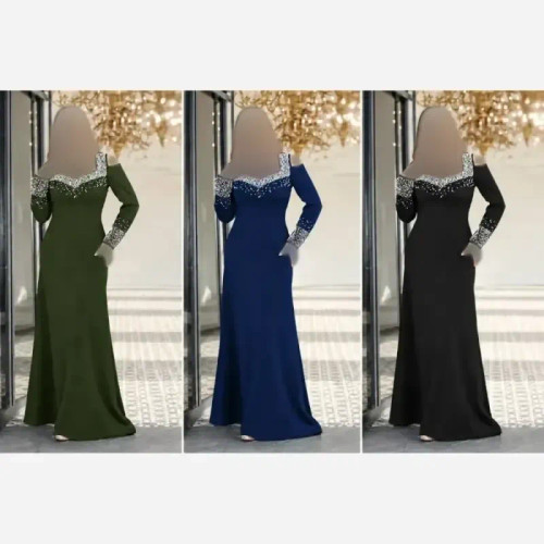 پیراهن مجلسی اطلس دودامنه جنس دانتل مخمل و ساتن زارا رنگ مشکی و سرمه ای سایز 36 تا 50
