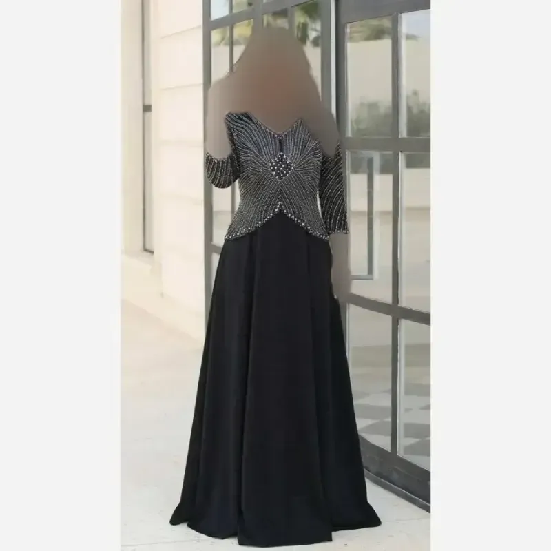 لباس مجلسی زنانه لمه مدل روناک کاپدار سایز بزرگ رنگ مشکی سورمه ای سبز نقره ای