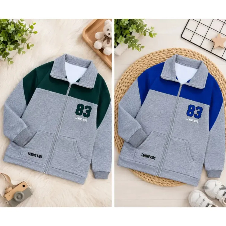 سوییشرت پسرانه حوله ای جیب دار سایز 55 و 60 مناسب 8 تا 11 سال رنگ قرمز سبز آبی