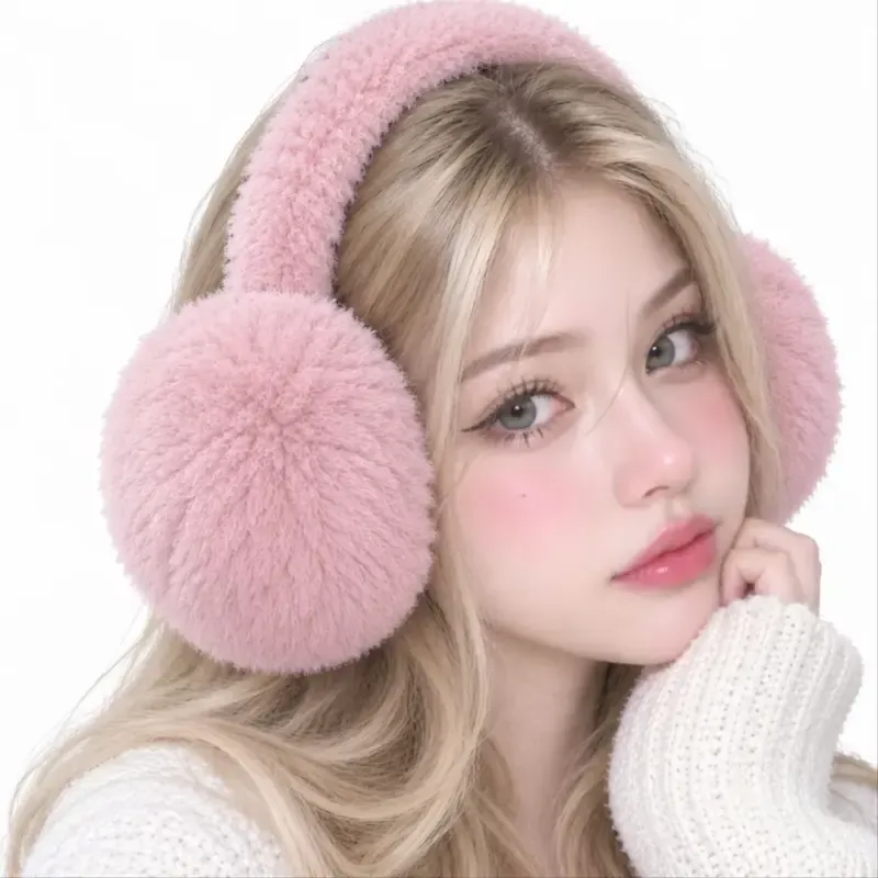 گوش گیر دخترانه زمستانی تدی رنگ صورتی