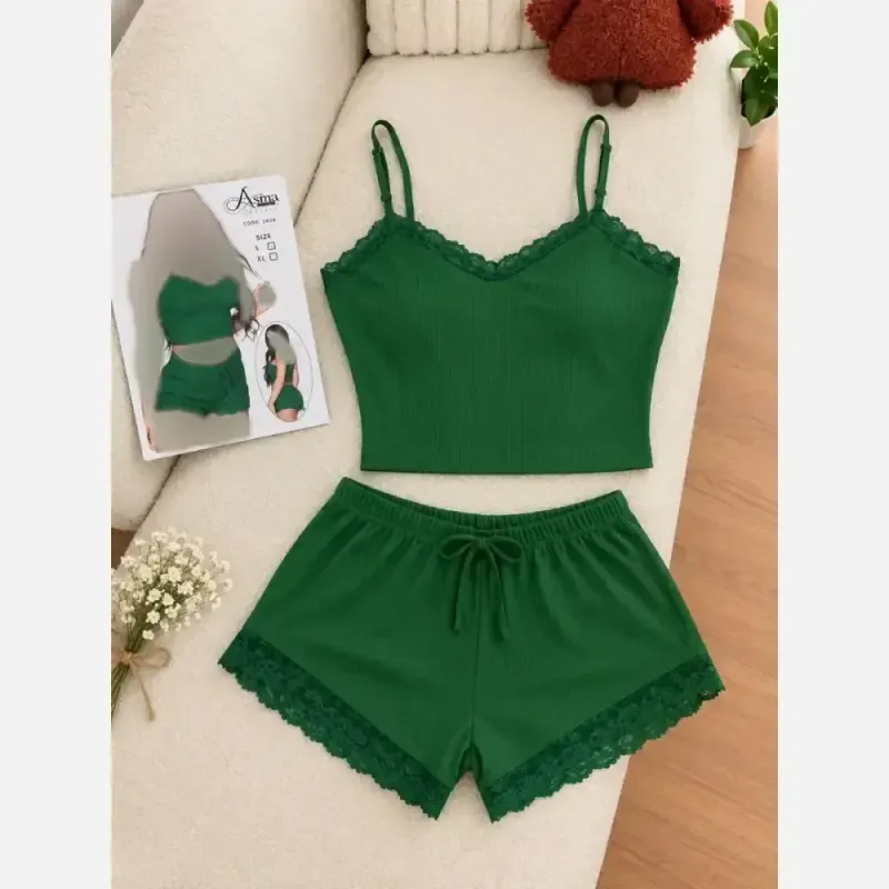 ست نیم تنه و شورتک کبریتی زنانه