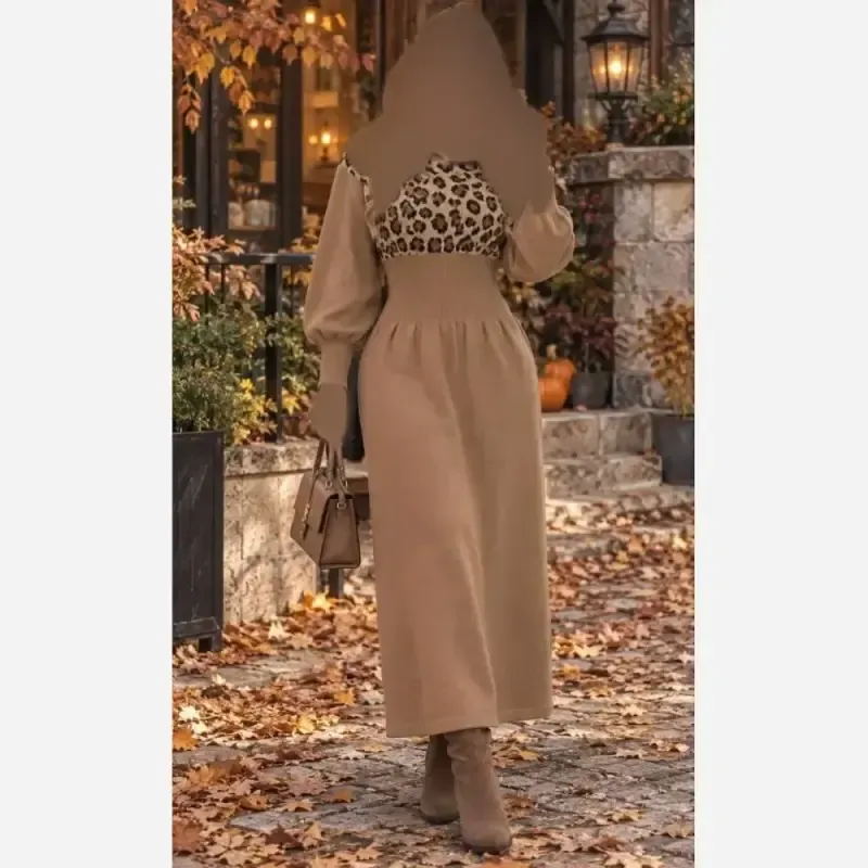 کفتان پلنگی کلاهدار بافت درجه یک فری سایز