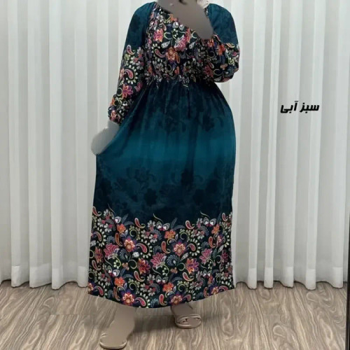 پیراهن ساحلی نخی زنانه فری سایز مدل حاشیه ترمه مناسب سایز 38 تا 50